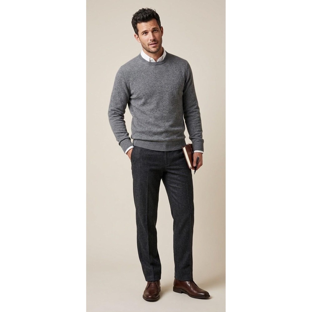 Vintage Gap Mens Wool Blend Pants Straight Leg Trousers Charcoal Grey 33x34 Y2K